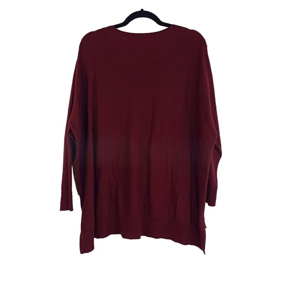 Eileen Fisher Womens Sweater Size M Pullover Dolman Sleeve Round Neck Top Red - Picture 2 of 4